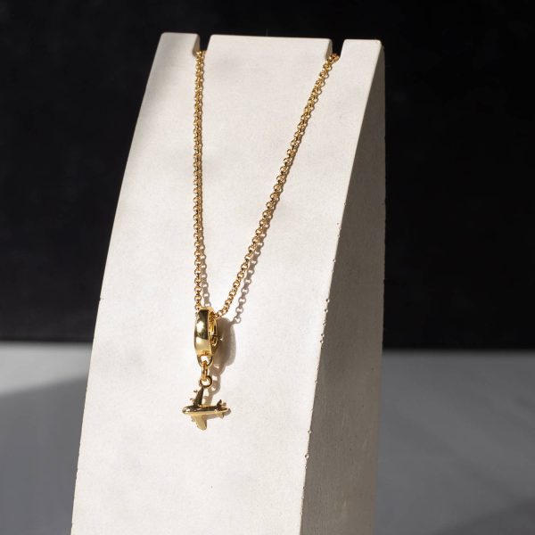 Airplane Charm, Gold, Charm Bar | Charm Necklace or Bracelet - Image 4