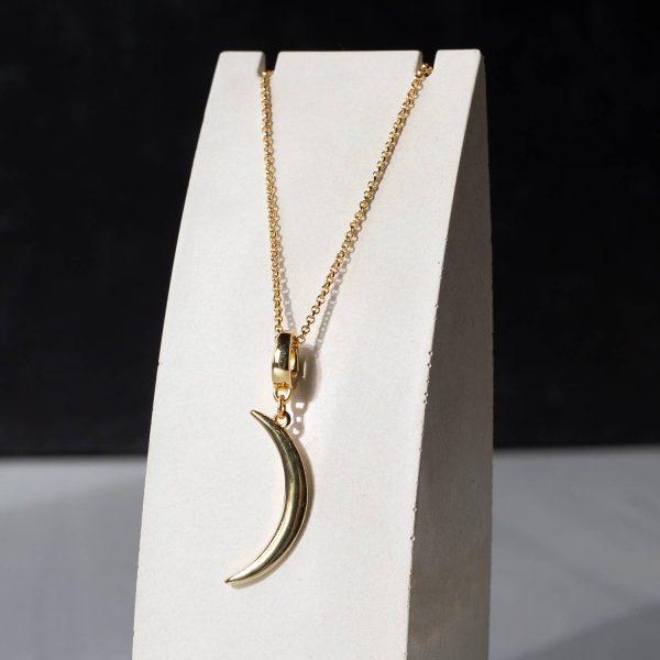 Crescent Moon Charm, Gold, Charm Bar | Charm Necklace - Image 5