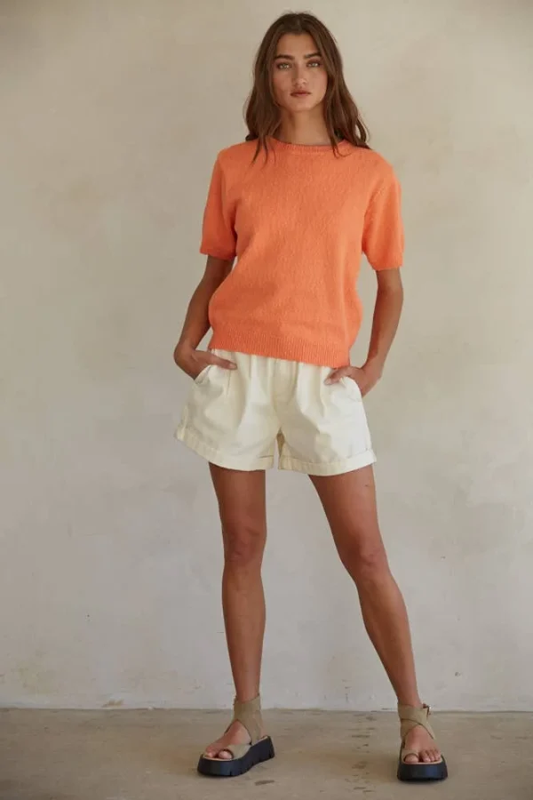 The Dana Sweater Top In Salmon - Image 3
