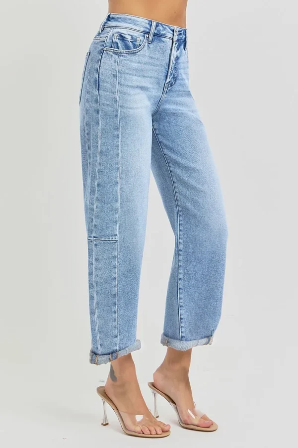 Risen Light Wash Barrel Jeans - Image 3
