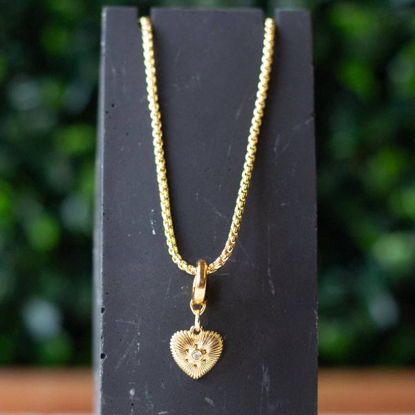 Heart Charm, CZ | Charm Bar | Charm Necklace or Bracelet - Image 2