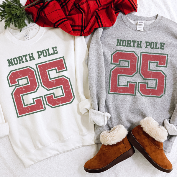 North Pole 25 Christmas Sweatshirt: White - Image 2