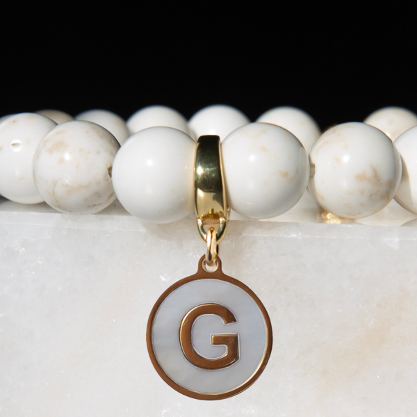 Alphabet Charm-Letter G, Mother of Pearl, Charm Bar, Initial - Image 2