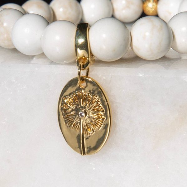 Dandelion Charm, CZ, Charm Bar, Charm Necklace or Bracelet - Image 4