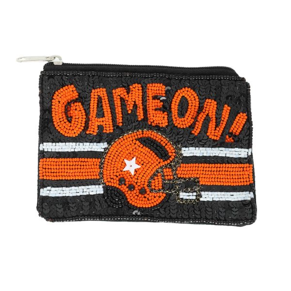 Game On Bead Embroidered Football Coin Bag : Royal Blue - Image 7