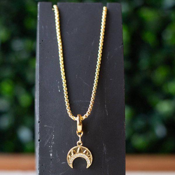 Crescent Charm, CZ | Charm Bar | Charm Necklace or Bracelet - Image 3