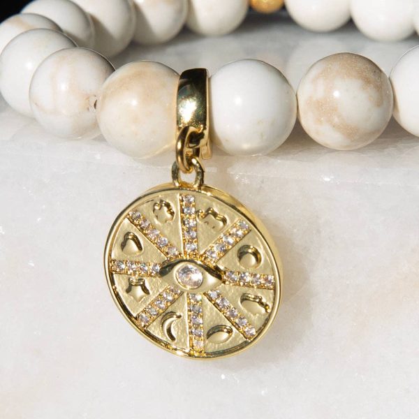 Lucky Medallion Charm, CZ, Charm Bar - Image 5