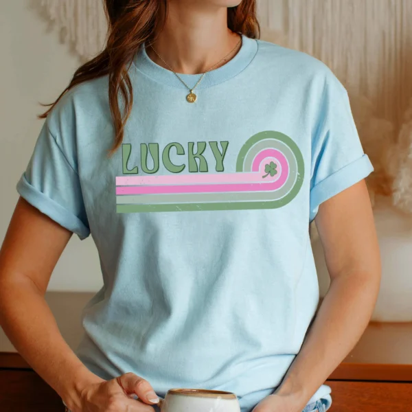 Lucky St. Patrick’s Day Graphic Shirt | Gildan : Sand, Medium - Image 28