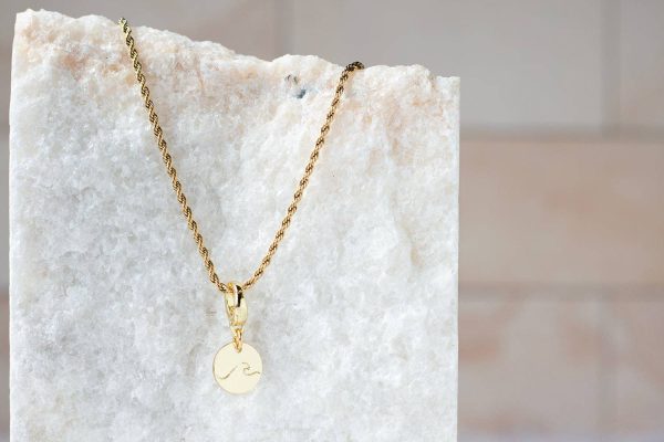 Wave Charm, Gold | Charm Bar | Charm Necklace/Bracelet - Image 3