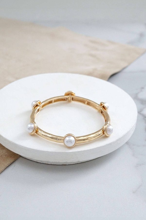 Jeweled Golden Bangle with semi precious stone dots: Shiny Gold - Dalmatian - Image 14