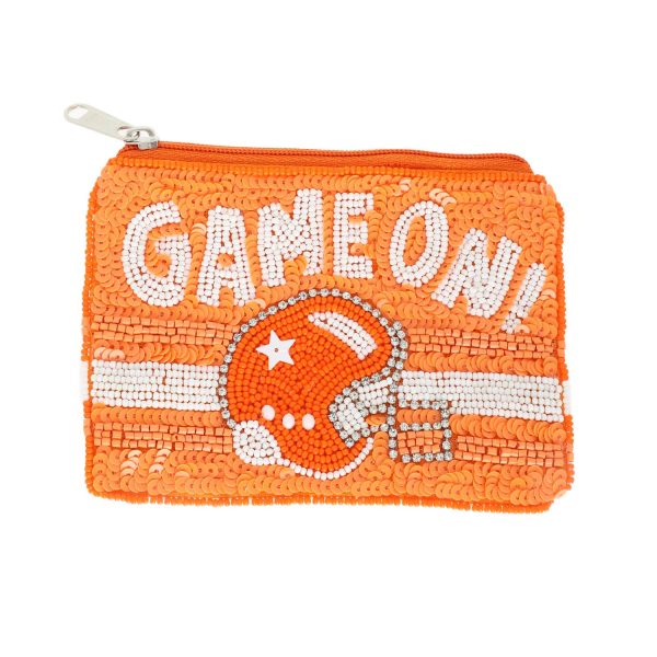 Game On Bead Embroidered Football Coin Bag : Royal Blue - Image 9
