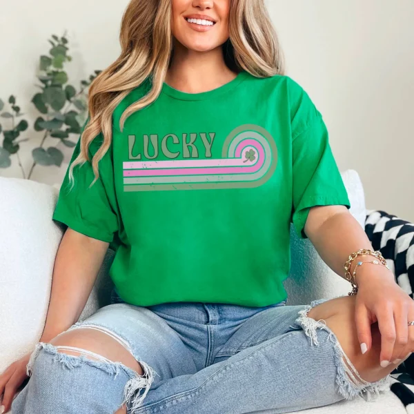 Lucky St. Patrick’s Day Graphic Shirt | Gildan : Sand, Medium - Image 32