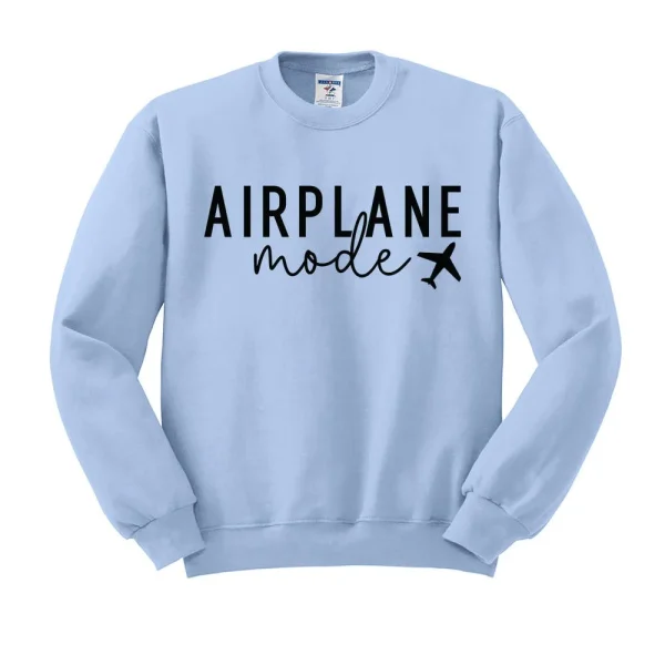 Airplane Mode Crewneck Sweatshirt  :Sand - Image 3