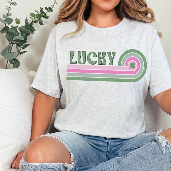 Lucky St. Patrick’s Day Graphic Shirt | Gildan : Sand, Medium - Image 3