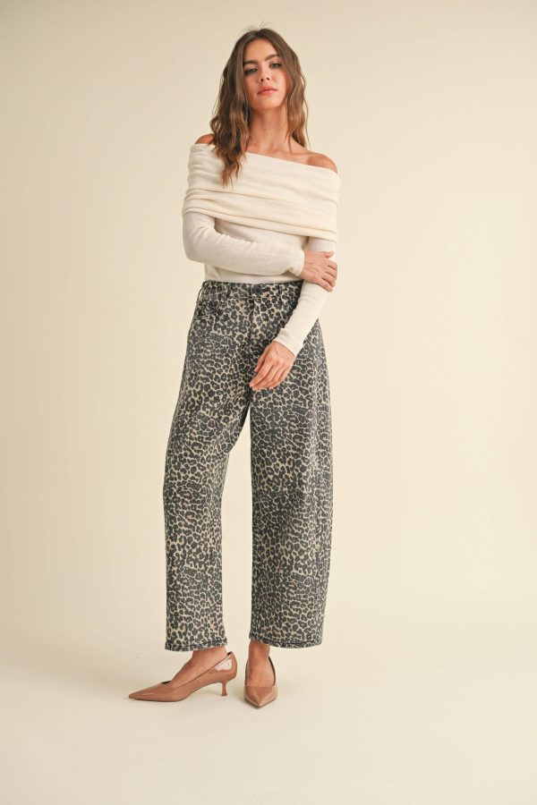 LEOPARD PRINT BARREL PANTS - Image 4
