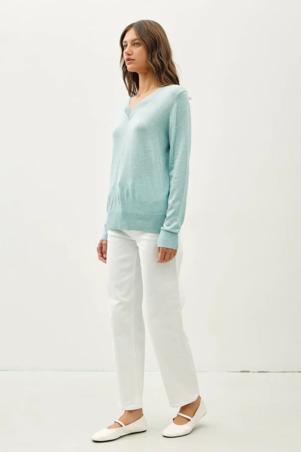 Cashmere blended sweater: Sky - Image 4