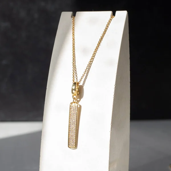 Bar Charm, CZ | Charm Bar | Charm Necklace | Charm Bracelet - Image 6
