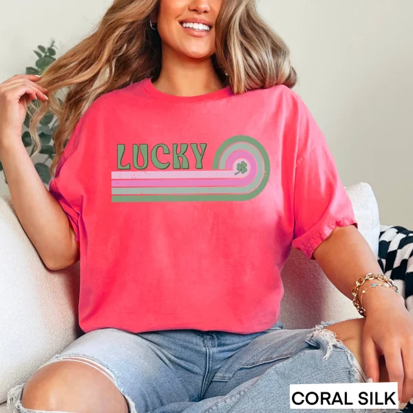 Lucky St. Patrick’s Day Graphic Shirt | Gildan : Sand, Medium - Image 8