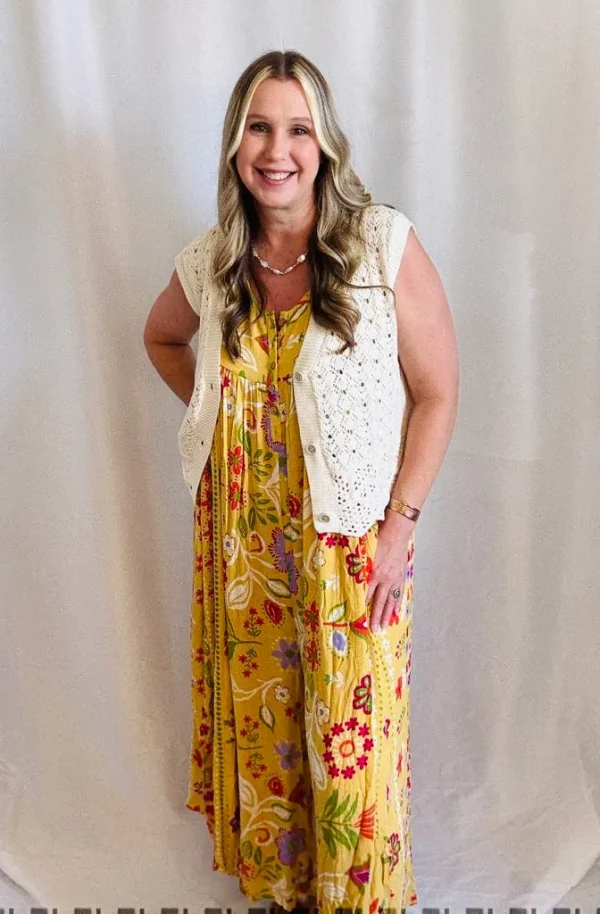 Yellow Floral Romper - Image 3
