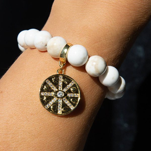 Lucky Medallion Charm, CZ, Charm Bar - Image 3