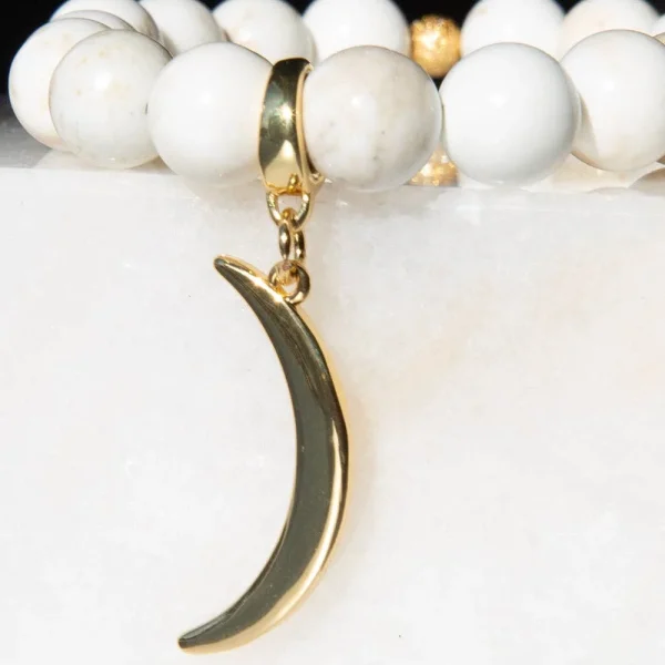 Crescent Moon Charm, Gold, Charm Bar | Charm Necklace - Image 4