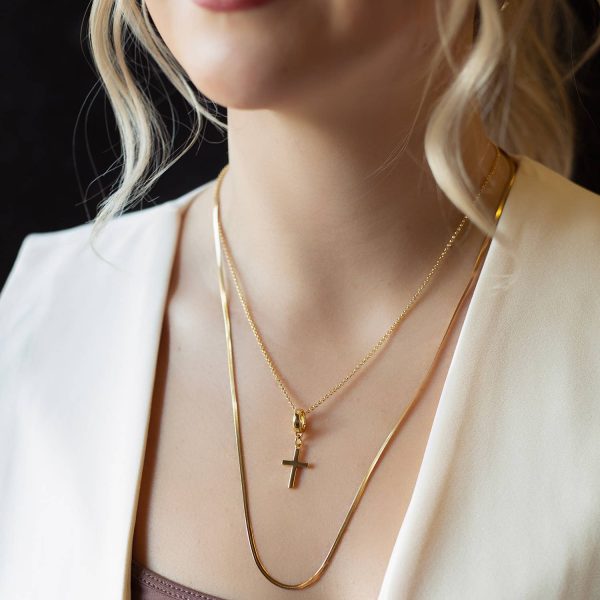 Cross Charm, Gold, Charm Bar | Charm Necklace or Bracelet - Image 2