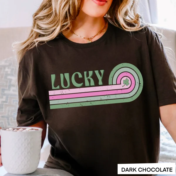 Lucky St. Patrick’s Day Graphic Shirt | Gildan : Sand, Medium - Image 7