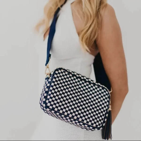 Navy Checkered Crossbody - Image 3
