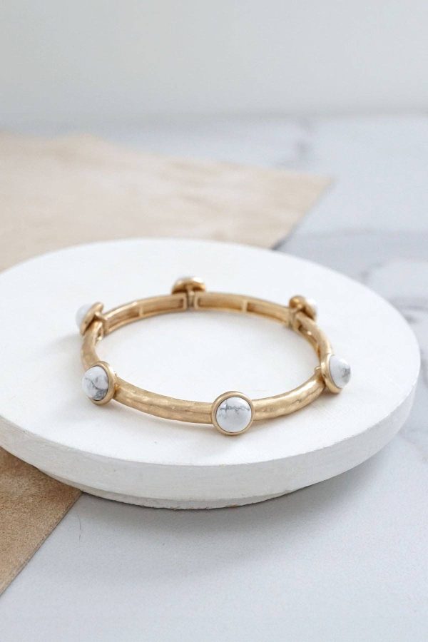 Jeweled Golden Bangle with semi precious stone dots: Shiny Gold - Dalmatian - Image 15