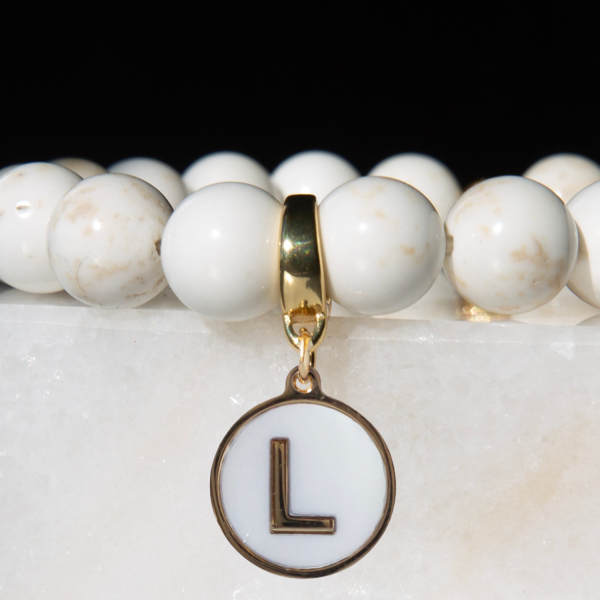Alphabet Charm-Letter L, Mother of Pearl, Charm Bar, Initial - Image 2