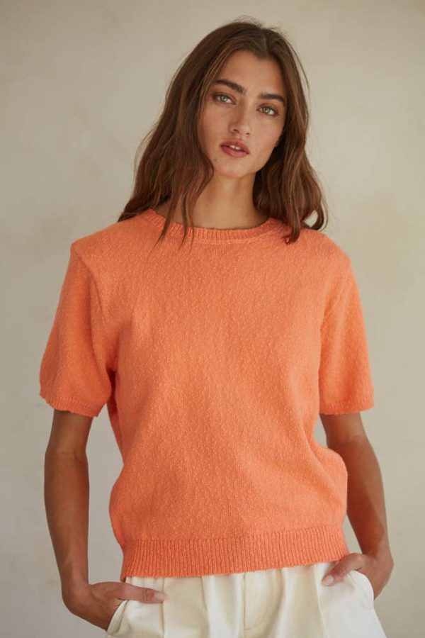 The Dana Sweater Top In Salmon - Image 2