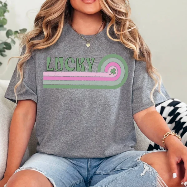 Lucky St. Patrick’s Day Graphic Shirt | Gildan : Sand, Medium - Image 4