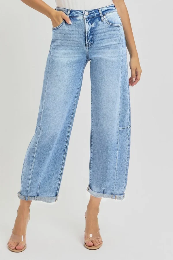 Risen Light Wash Barrel Jeans - Image 4