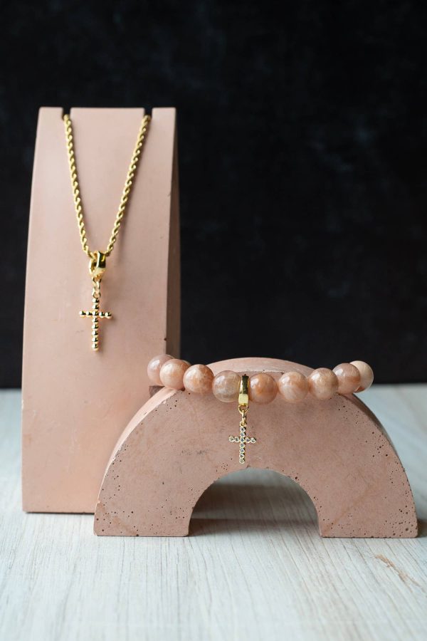 Cross Charm, CZ, Charm Bar | Charm Necklace - Image 2