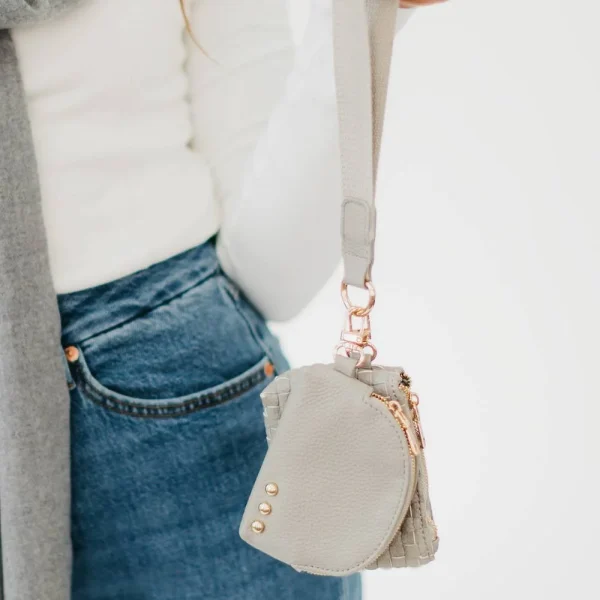 Wonderlust Woven Dual Pouch Wristlet: Denim - Image 9