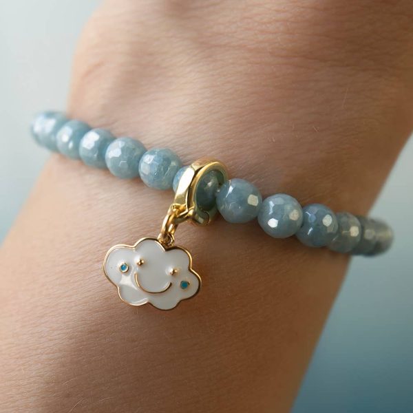 Cloud Charm, Enamel | Charm Bar | Charm Necklace or Bracelet - Image 2