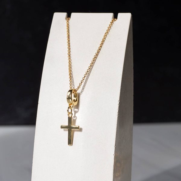 Cross Charm, Gold, Charm Bar | Charm Necklace or Bracelet - Image 6