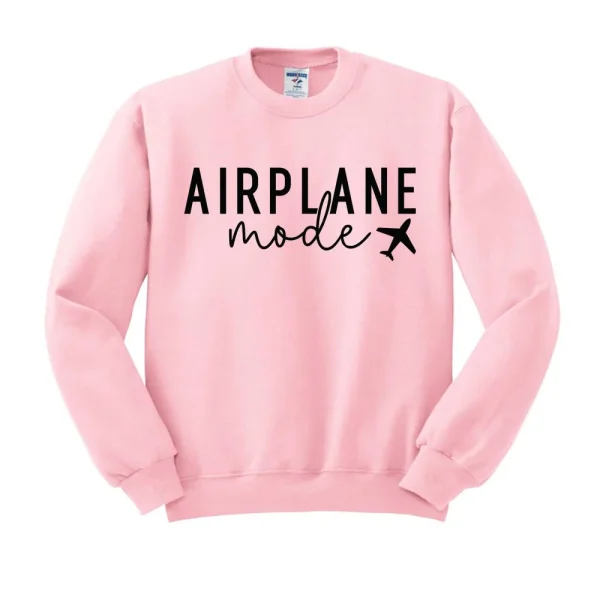 Airplane Mode Crewneck Sweatshirt  :Sand - Image 4