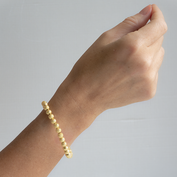 Layering Bracelets-6mm Gold Stacking Bracelets-Textured - Image 2