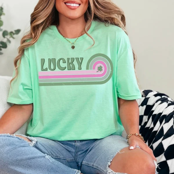 Lucky St. Patrick’s Day Graphic Shirt | Gildan : Sand, Medium - Image 31
