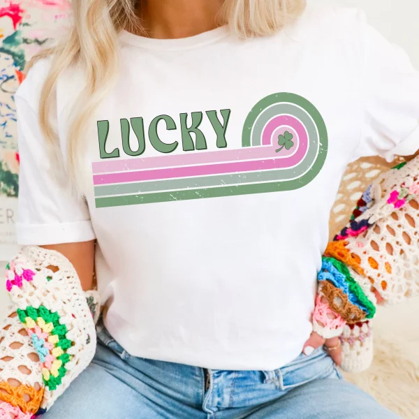 Lucky St. Patrick’s Day Graphic Shirt | Gildan : Sand, Medium - Image 2