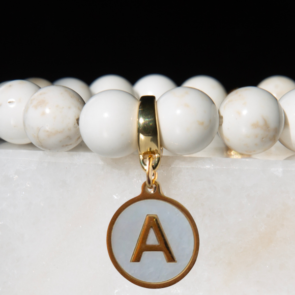 Alphabet Charm-Letter A, Mother of Pearl, Charm Bar, Initial - Image 2