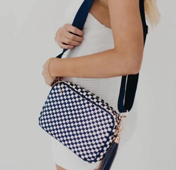 Navy Checkered Crossbody - Image 2