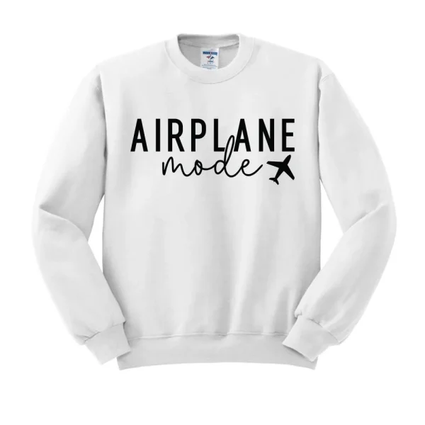 Airplane Mode Crewneck Sweatshirt  :Sand - Image 6