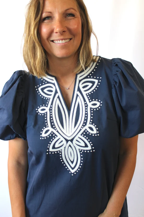 Embroidered Detail Mini Dress - Image 2