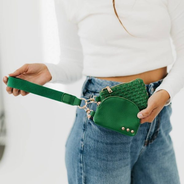 Wonderlust Woven Dual Pouch Wristlet: Denim - Image 10