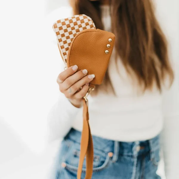 Wonderlust Woven Dual Pouch Wristlet: Denim - Image 6