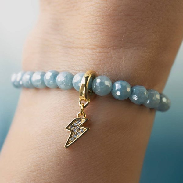 Lightning Charm, CZ | Charm Bar | Charm Necklace or Bracelet - Image 2