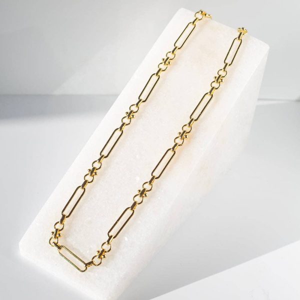 Gilded Gold Necklace-18" Toggle Chain | Charm Bar Necklace - Image 3