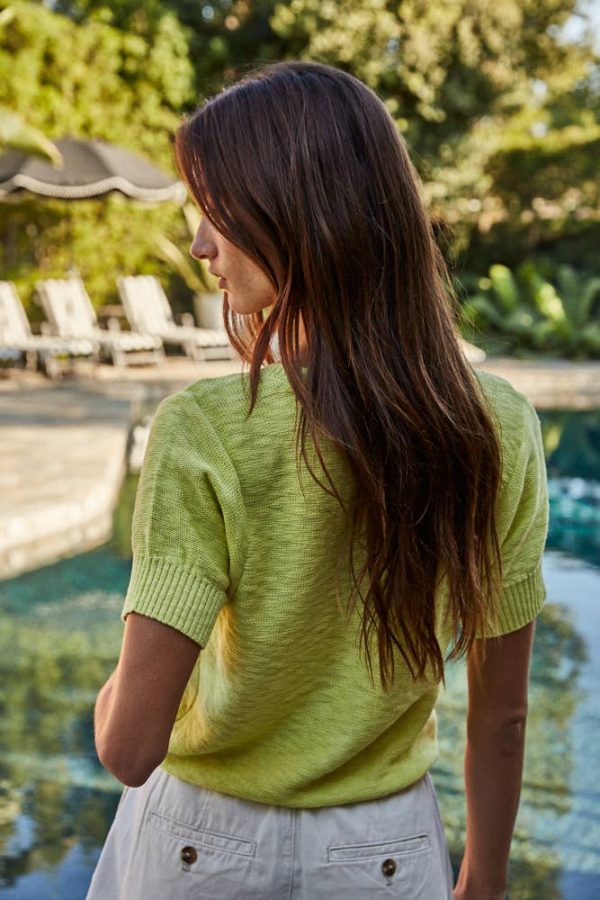 Buttondown Short Sleeve Cardigan: Light Mint - Image 9